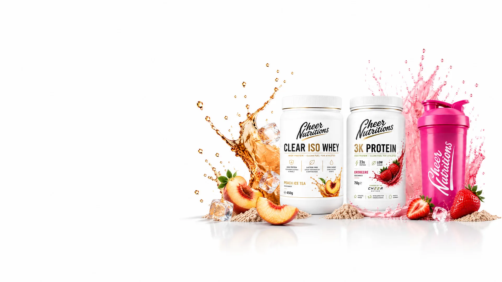 CheerNutritions Clear ISO Whey, 3K Protein and shaker